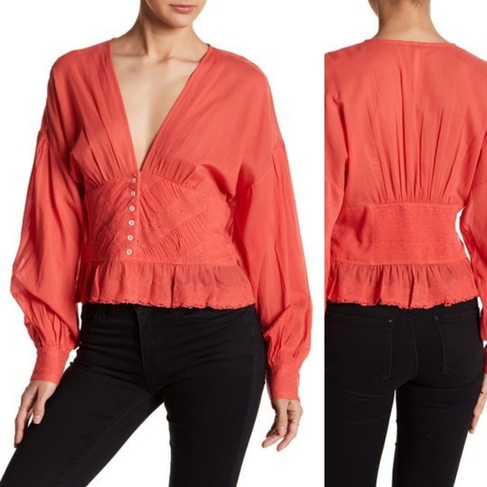 Free people True Color Button blouse